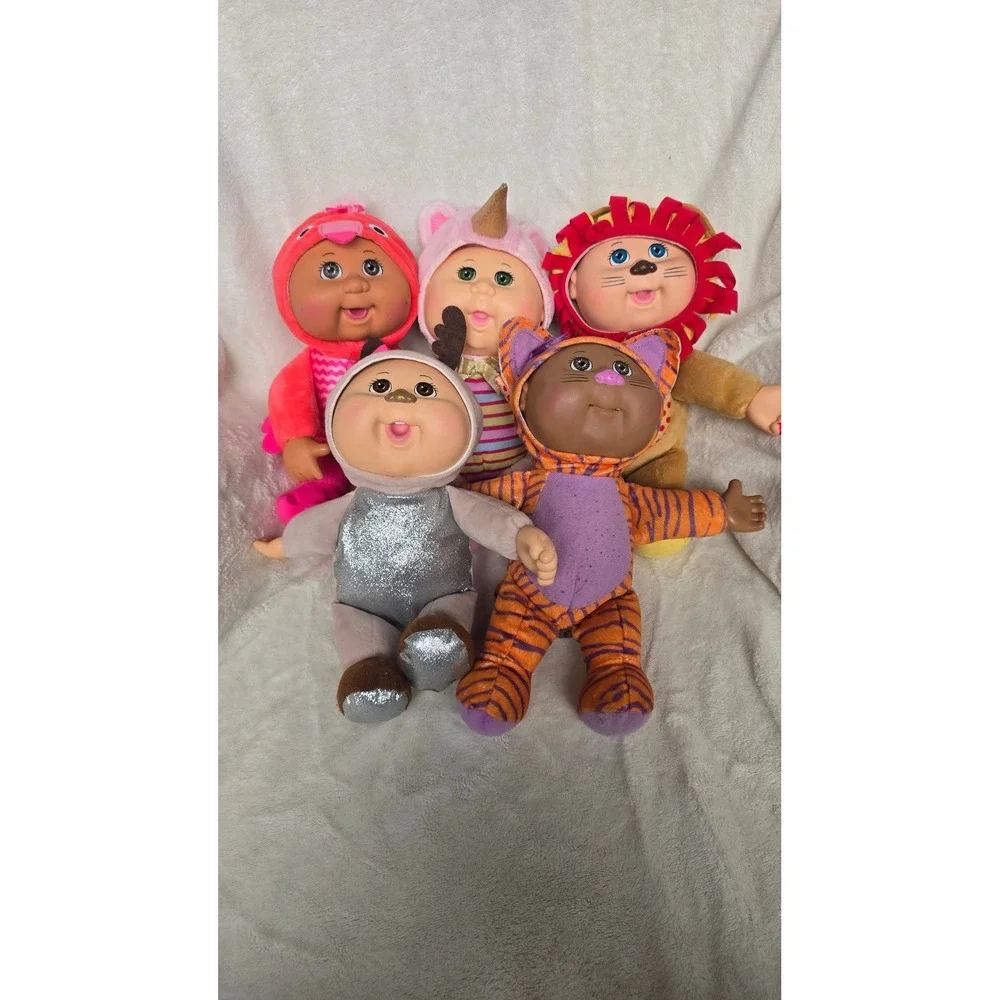 Cabbage Patch Kids Cuties Doll Lot of 5 Unicorn Reindeer Tiger Lion Flamingo